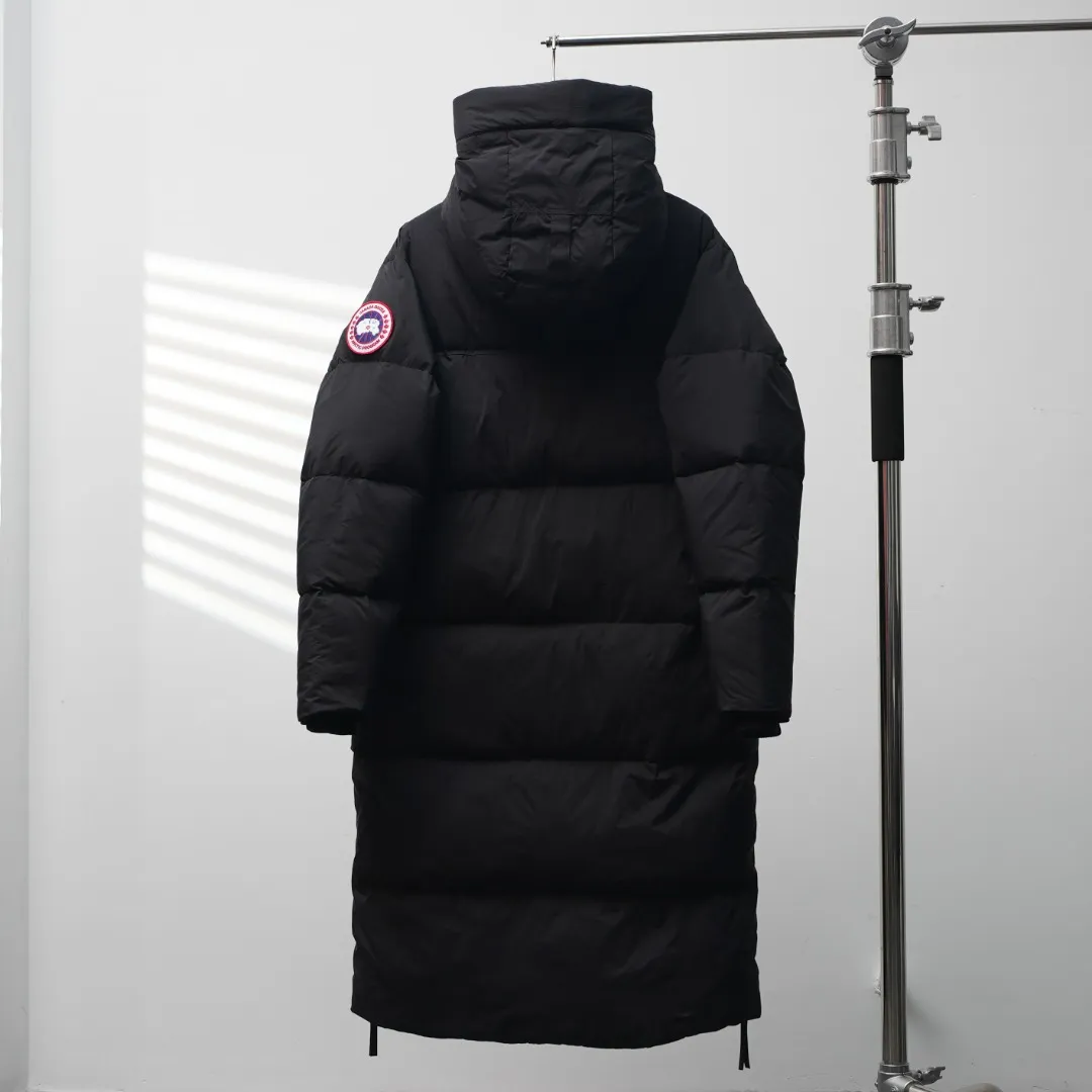 P1060 CANADA GOOSE丨Canada Goose 2800 Long Armband Hooded Down Jacket Color: Black Red Label Size: XS-XXL
